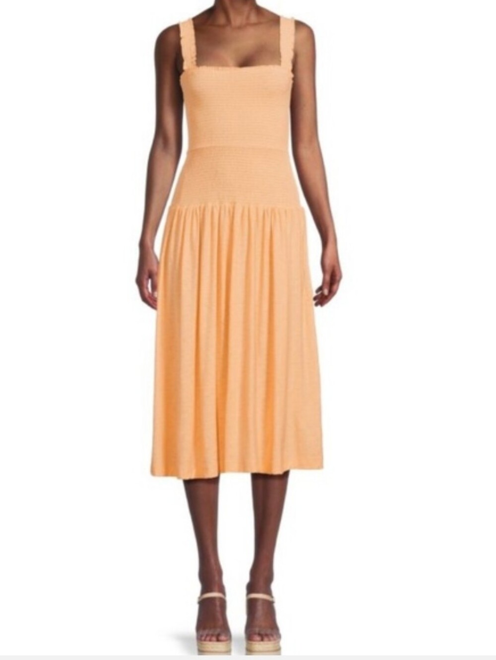 Nation LTD Gabby Smocked Pima Cotton Midi Dress